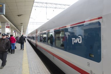 Moscow, Rusya Federasyonu-01.11.2015. Kursky istasyonunda yüksek hızlı tren