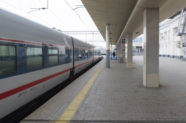 Moscow, Rusya Federasyonu-01.11.2015. Kursky istasyonunda yüksek hızlı tren