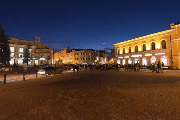 Nizhny Novgorod, Rússia - 04.11.2015. Bolshaya Pokrovskaya - rua pedestre principal no centro histórico — Fotografia de Stock