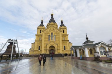 Nizhny Novgorod, Russia - 03.11.2015.   Cathedral  St. Alexander Nevsky. 19th century clipart
