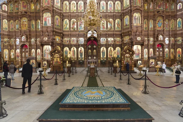 Nizhny Novgorod, Rússia - 03.11.2015. iconostase na Catedral de São Alexandre Nevsky. Século XIX — Fotografia de Stock