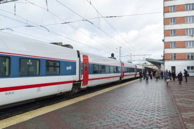 Nizhny Novgorod, Rusya Federasyonu-05.11.2015. Yüksek hızlı tren Strizh tren istasyonu