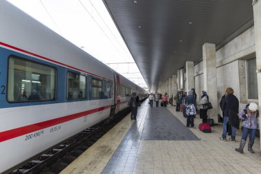 Nizhny Novgorod, Rusya Federasyonu-05.11.2015. Yüksek hızlı tren Strizh tren istasyonu