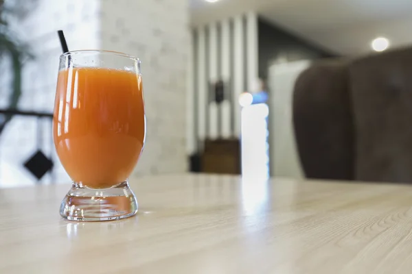 Fruit juice on  table in a cafe — Stock Photo, Image