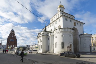 Vladimir, Rusya Federasyonu-05.11.2015. 12. yüzyılda inşa Golden Gate. Altın yüzük seyahat.
