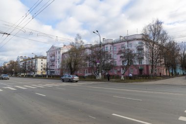 Vladimir, Rusya Federasyonu-05.11.2015. Lenin Caddesi görünümünde öğleden sonra