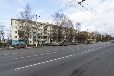 Vladimir, Rusya Federasyonu-05.11.2015. Lenin Caddesi görünümünde öğleden sonra