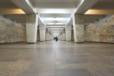 Nizhny Novgorod, Rusya Federasyonu - Kasım 02.2015. Metro İstasyonu'na Dvigatel Revolutsii iç