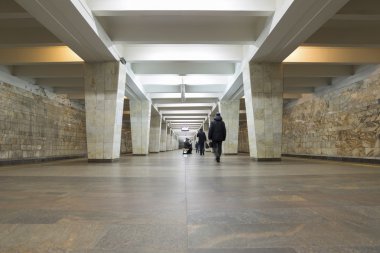 Nizhny Novgorod, Rusya Federasyonu - Kasım 02.2015. Metro İstasyonu'na Dvigatel Revolutsii iç