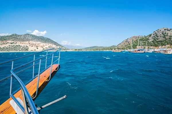 View of  Turkey coast   to recreational ship — Stock Photo, Image