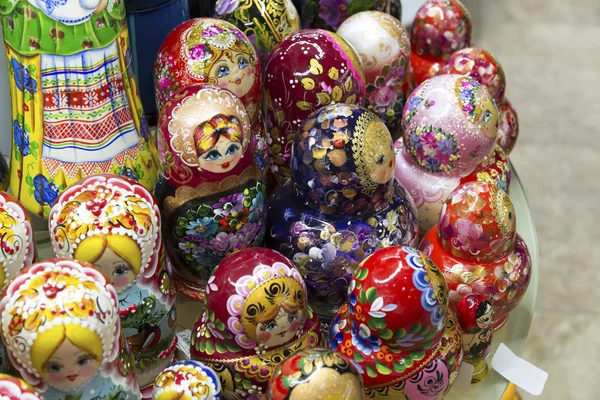Moscow, Russia - January 10 2015.  matryoshka  - old national toy at gift shop — Stock Photo, Image