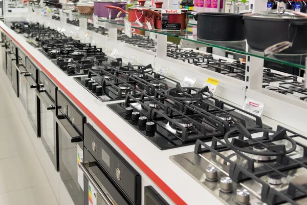 Moscow, Russia - February 02. 2016. Interior Mvideo large chain stores selling electronics and household appliances — Stock Photo, Image