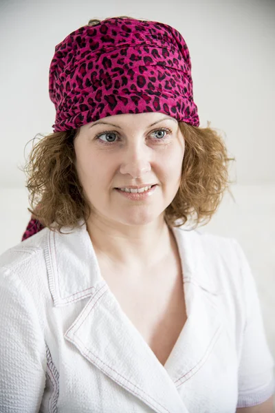 Portrait of woman with  scarf on her head like a gypsy — Stock Photo, Image