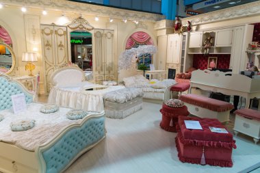 Khimki, Rusya Federasyonu - 13 Şubat. 2016. Grand mobilya alışveriş, en büyük özel mağazaları çocuk odası mobilyaları.