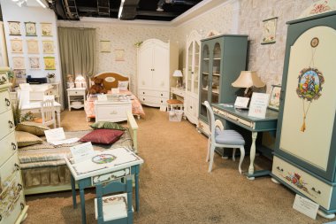 Khimki, Rusya Federasyonu - 13 Şubat. 2016. Grand mobilya alışveriş, en büyük özel mağazaları çocuk odası mobilyaları.