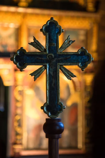 Cross on a greek ortodox curch — Stock Photo, Image