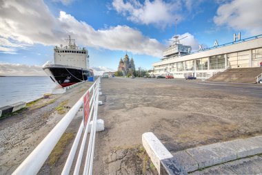 Arkhangelsk. Kuzey Dvina nehir setin Denizcilik nehir istasyonu