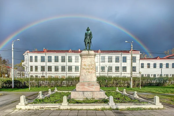 Archangielsk. Pomnik Piotra pierwszego — Zdjęcie stockowe