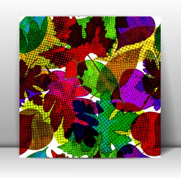 Varrat nélküli mintát színes levelekkel. Vektor, Eps10. — Stock Vector
