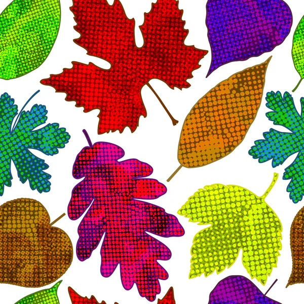 Modèle sans couture avec des feuilles d'automne. Illustration vectorielle, EPS10 . — Image vectorielle