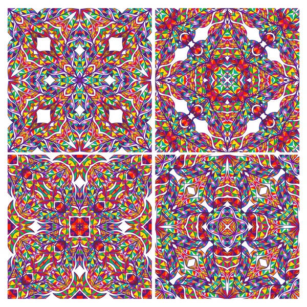 Set of retro seamless patterns of geometric shapes. Vector tribal textures. — Διανυσματικό Αρχείο