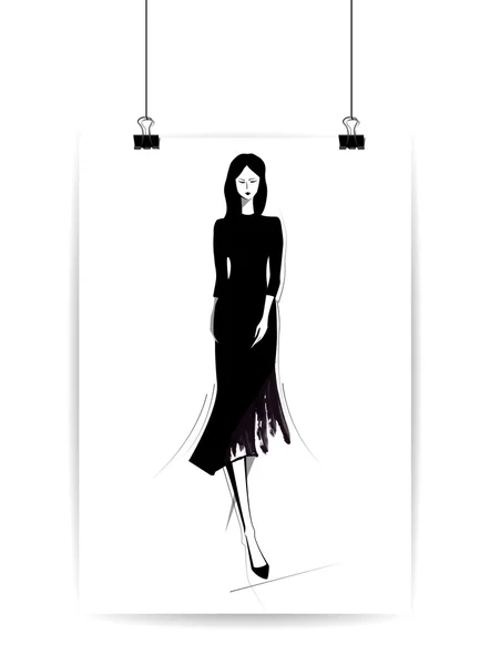 Belle donne di moda in stile schizzo. Illustrazione vettoriale, EPS10 — Vettoriale Stock