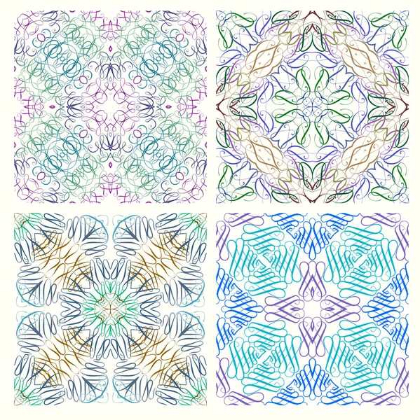 Conjunto de patrones retro sin costura de elementos gráficos. Texturas tribales vectoriales . — Archivo Imágenes Vectoriales
