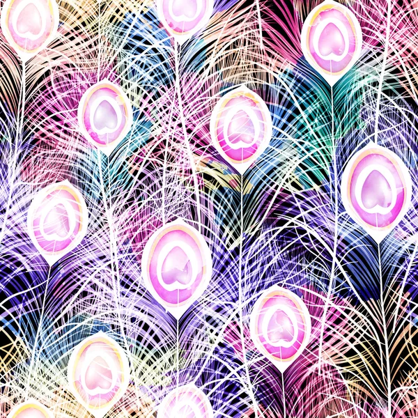 Peacock feathers colorful seamless pattern. Abstract, EPS10. — Stock vektor