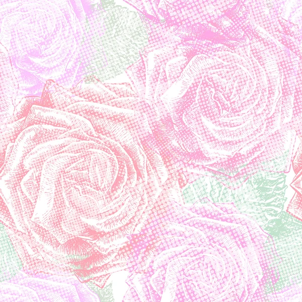 Sömlös vintage Rose Pattern, vektor, Eps10. — Stock vektor