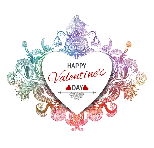 Happy Valentines Day.  Vintage. Vector illustration, EPS10. — Stock Vector