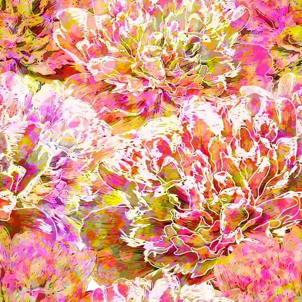 Abstraktní vzor bezešvé Pivoňka květy. Vektor, Eps10 Vektorová Grafika