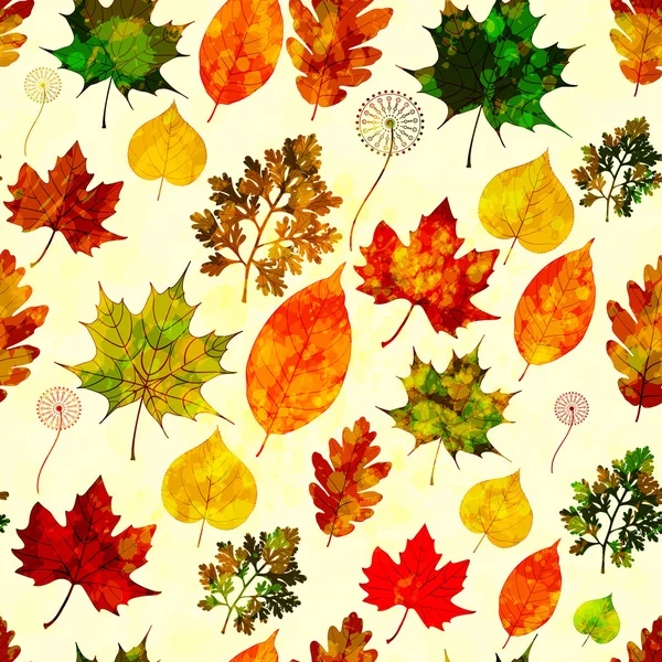 Modèle sans couture avec des feuilles d'automne colorées. Vecteur, EPS10 . — Image vectorielle