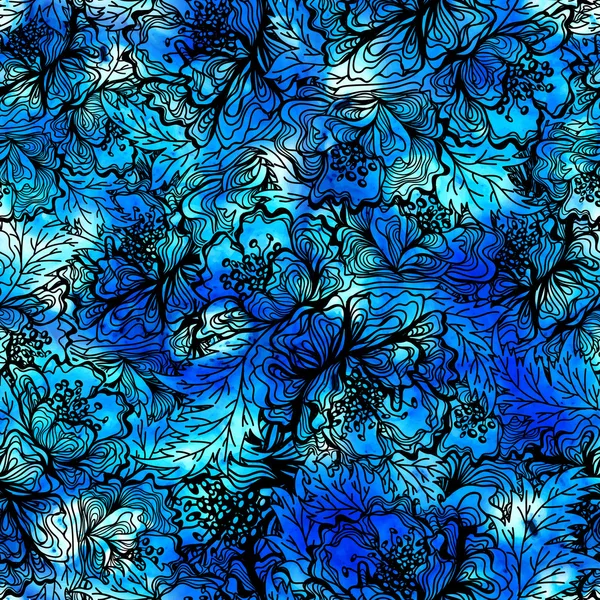 Seamless mönster med abstrakt blommor. Vektor, Eps10 — Stock vektor