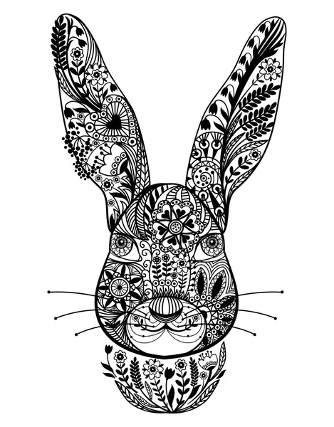 抽象的观赏兔。黑色和白色的矢量图. — 图库矢量图片