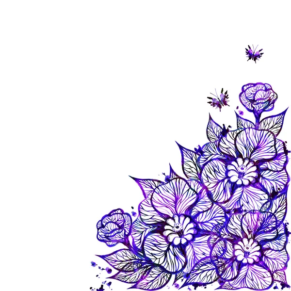 Vector floral achtergrond met bloemen. Eps10 — Stockvector