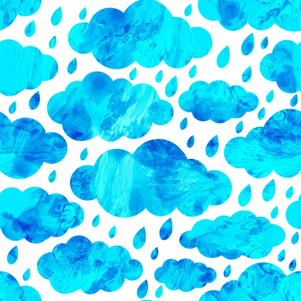 Seamless mönster med moln, regn, hösten. Abstrakt grunge bakgrund. Vektor, Eps10 — Stock vektor