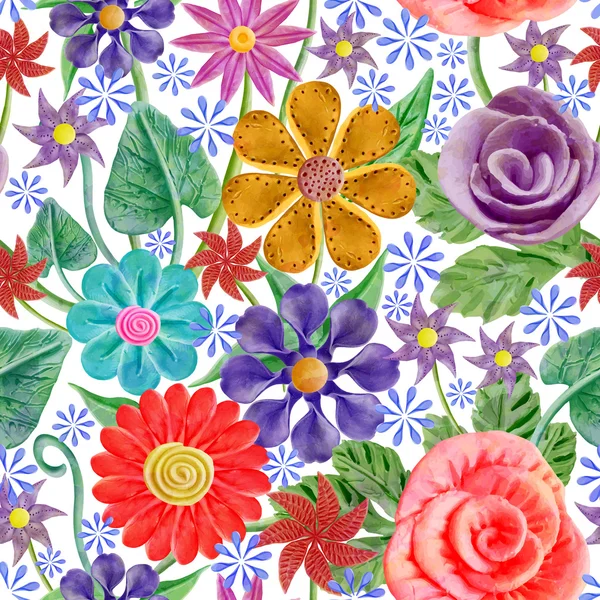 Seamless pattern with abstract bright flowers. Vector, EPS10 — Stock Vector