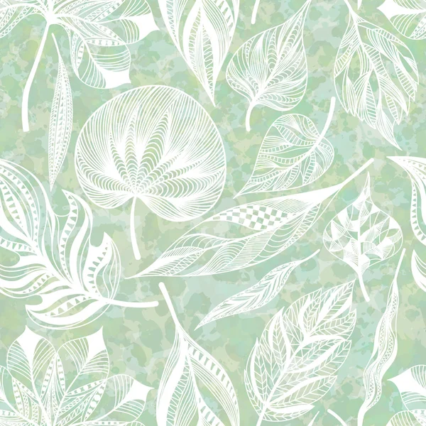 Seamless pattern with green leaves. Vector, EPS10. — Stock Vector