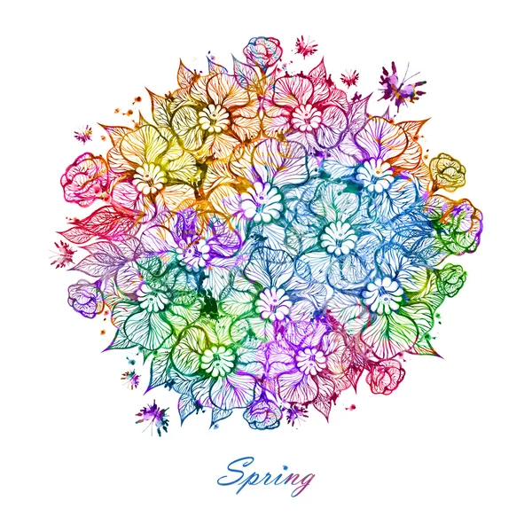 Fondo vector floral. Tarjeta de flores de colores. Eps10 . — Vector de stock