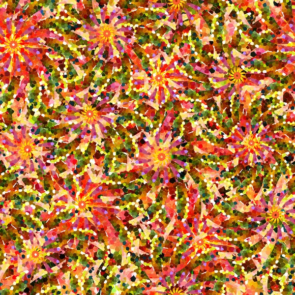 Padrão sem costura com flores brilhantes abstratas. Vector, EPS10 — Vetor de Stock