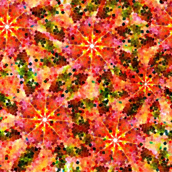 Patrón sin costuras con flores brillantes abstractas. Efecto semitono. Vector, EPS10 — Vector de stock