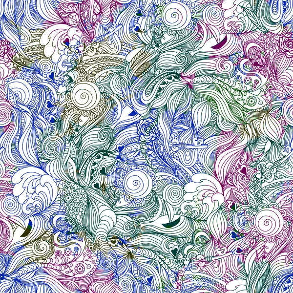 Flores abstractas patrón sin costura. Vector, EPS10 — Archivo Imágenes Vectoriales