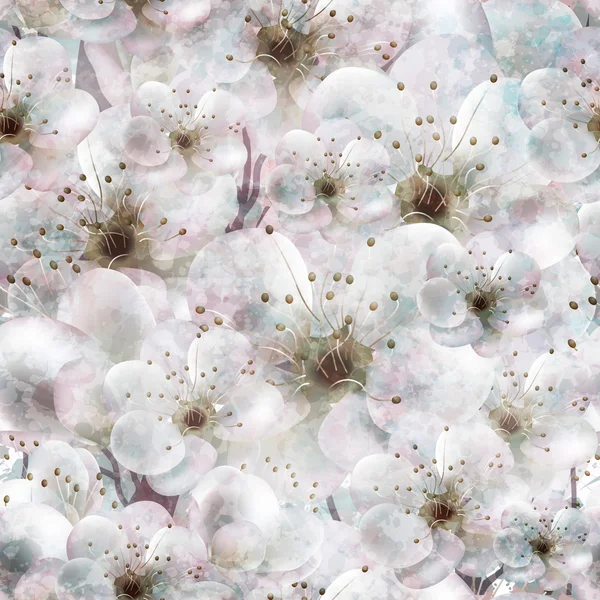 Jarní květy bezešvé vzor. vektor, eps10 — Stockový vektor