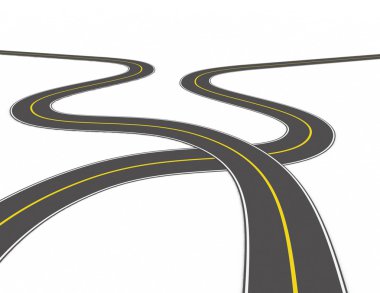 Beyaz arka plan üzerinde yol konsepti