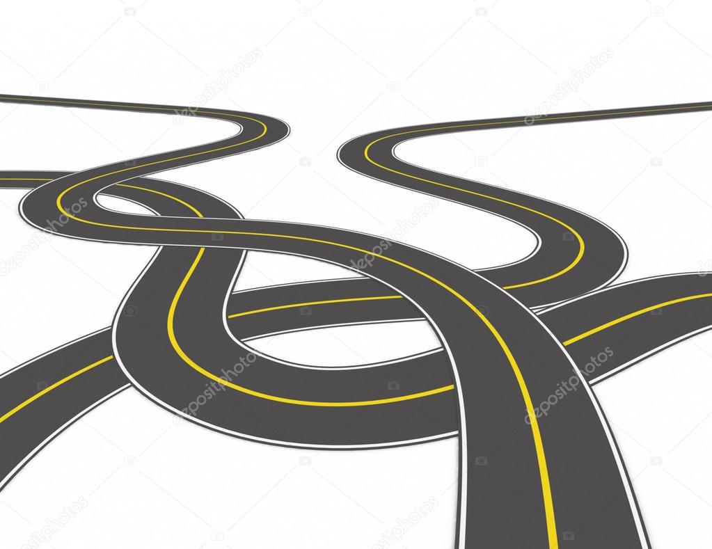 road concept on white background