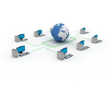 Dünya'ya bağlı Internet concept.desktop