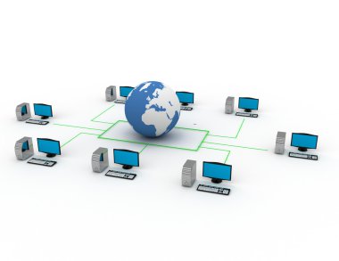 Dünya'ya bağlı Internet concept.desktop