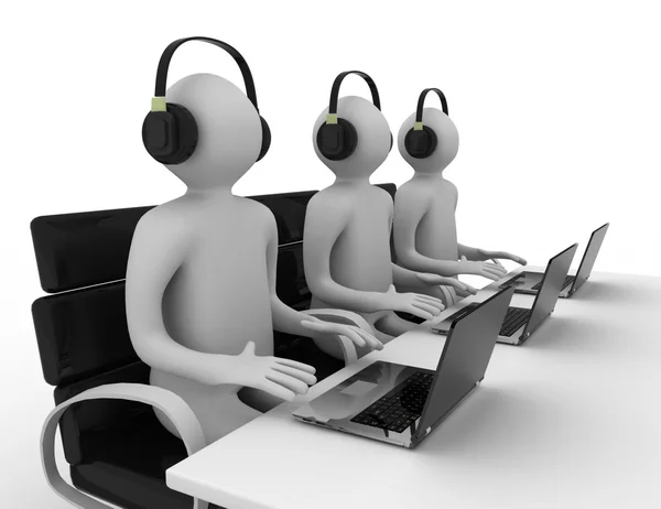 Employees working in a call center — Stock Photo, Image