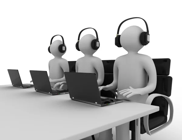 Dipendenti che lavorano in un call center — Foto Stock