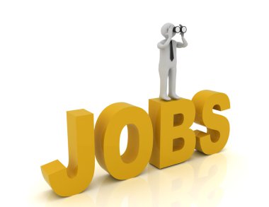 bir dürbün ve word işleri ile 3D adam.